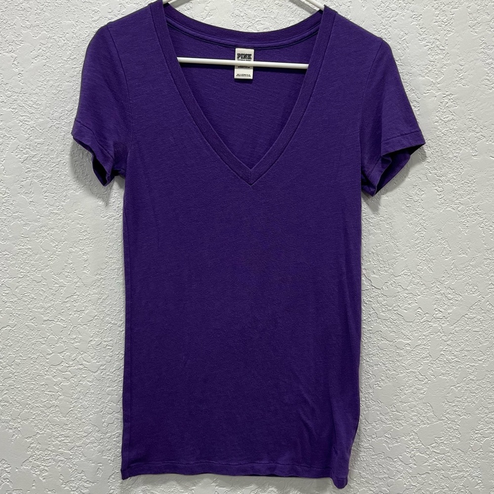 Victoria Secret PINK Vneck tshirt Purple small